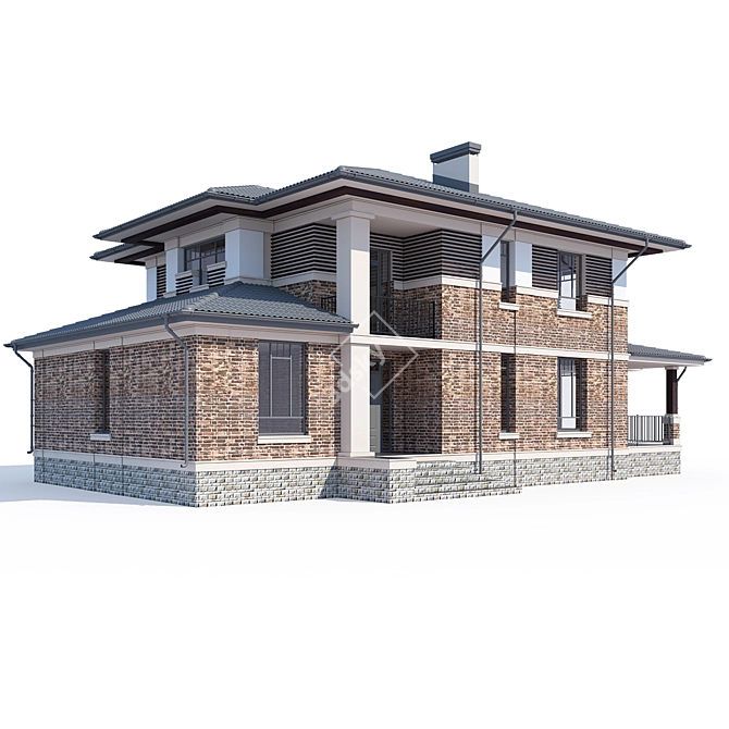 Modern Private House Project 3D model image 2