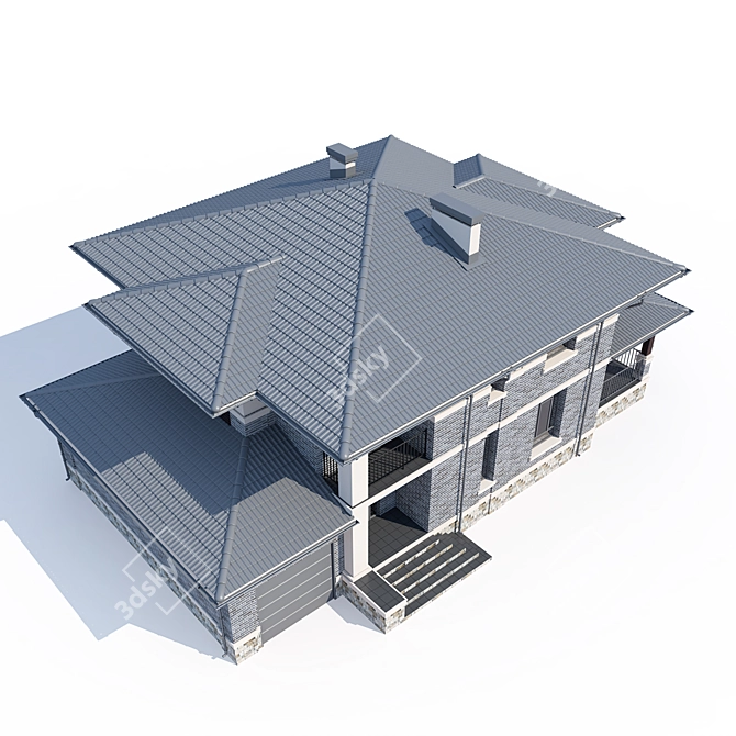 Modern Private House Design 3D model image 3