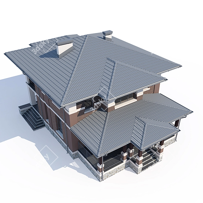 Modern Individual House Project 3D model image 3