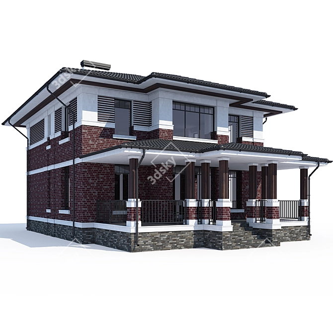 Modern Private Home Design Kit 3D model image 2