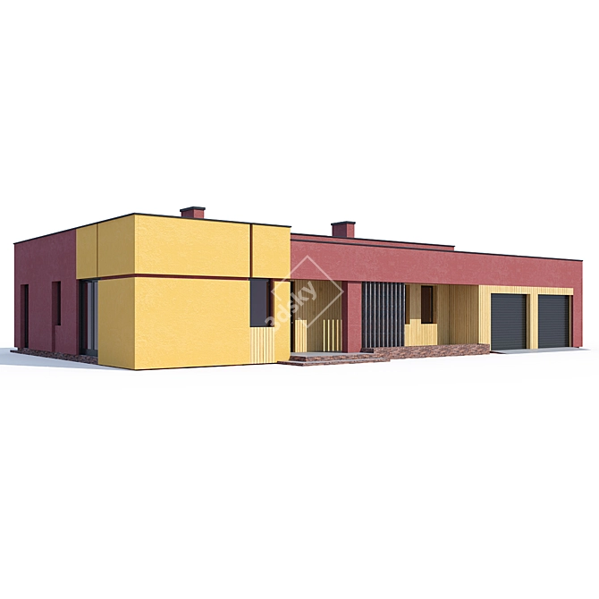 Title: Modern Private House Design 3D model image 1