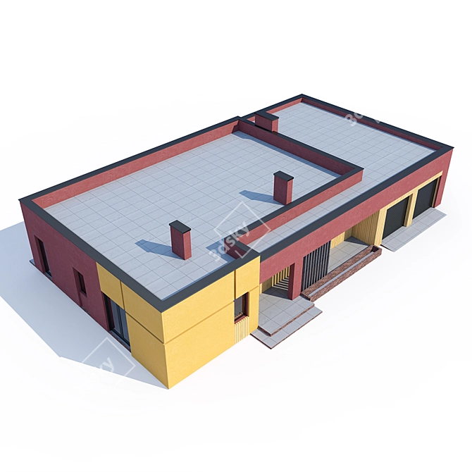 Title: Modern Private House Design 3D model image 3