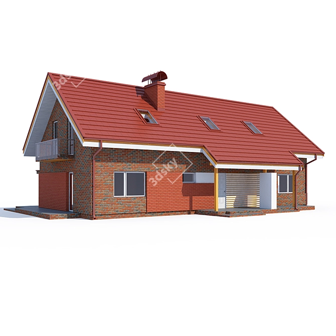 Modern Private House Model 3D model image 1