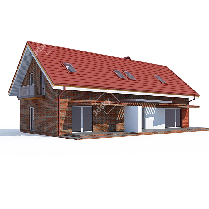 Modern Private House Model 3D model image 2