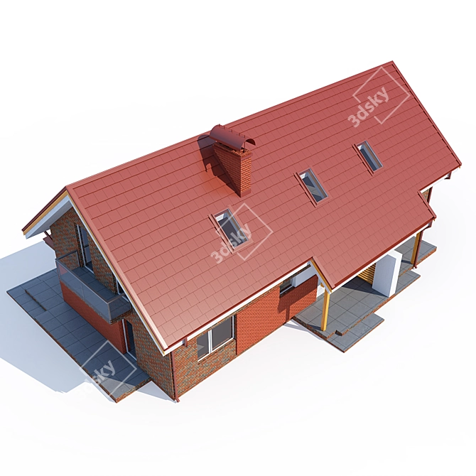 Modern Private House Model 3D model image 3