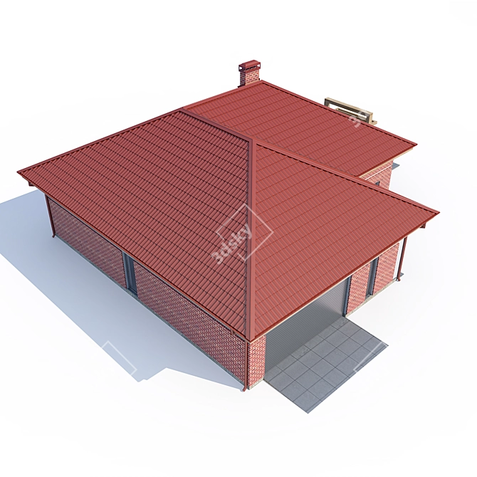 Modern ABS House Blueprint 3D model image 3