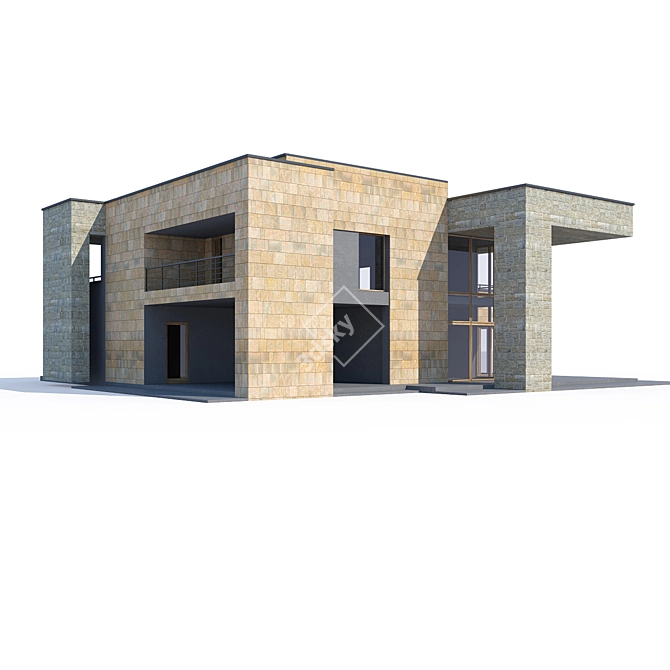  Modern Private House Design 3D model image 2