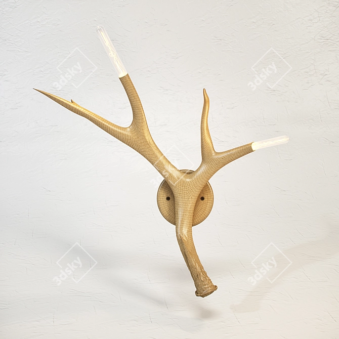 Nature-inspired Antler Sconce 3D model image 2