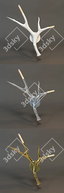 Nature-inspired Antler Sconce 3D model image 3