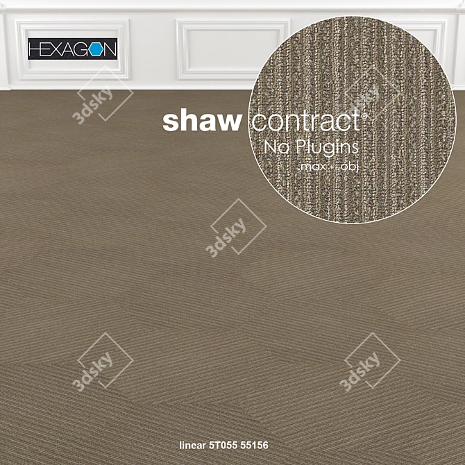 Shaw Hexagon Linear Carpet Tiles 3D model image 2