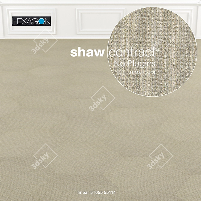 Shaw Hexagon Linear Carpet Tiles 3D model image 3