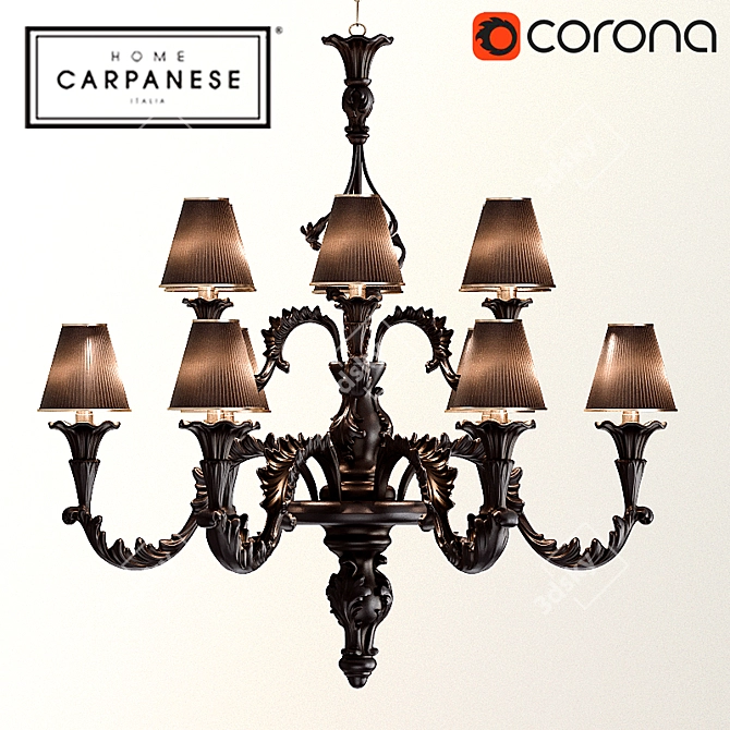 Elegant Carpanese Chandelier & Sconces 3D model image 1