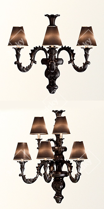 Elegant Carpanese Chandelier & Sconces 3D model image 3