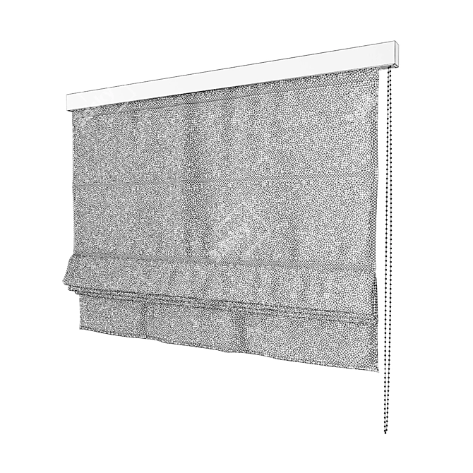 Luxury Roman Shade Curtain 3D model image 2