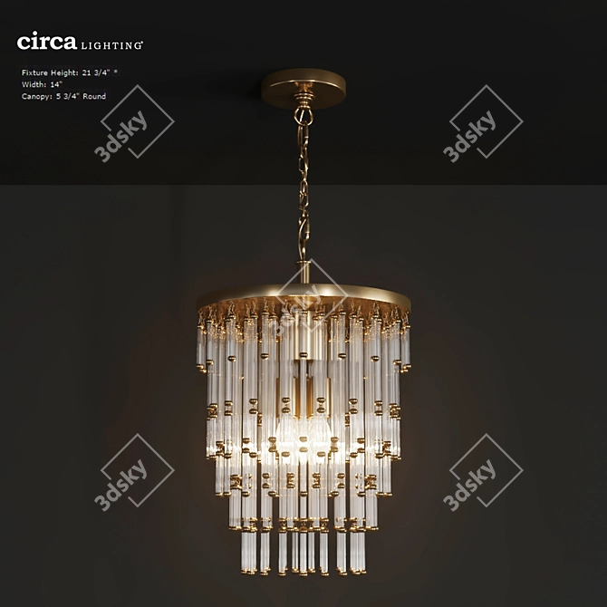 Elegant Mia 14 Pendant Light 3D model image 1