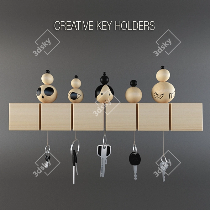 Whimsical Key Organizers | Hand-Painted Design 3D model image 1