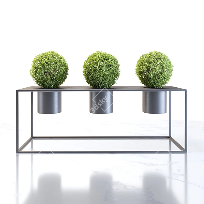 Elegant Riviera Plant Stands: Stunning Metal Pots for Home and Office 3D model image 1