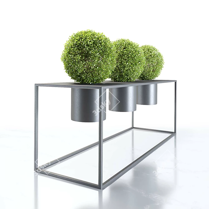 Elegant Riviera Plant Stands: Stunning Metal Pots for Home and Office 3D model image 2