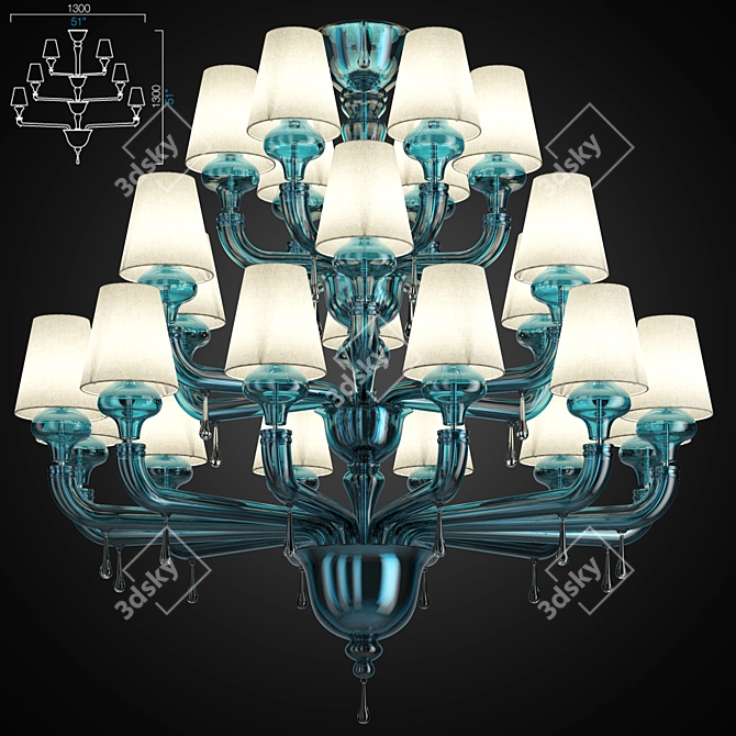 Elegant Nevada Chandelier 3D model image 1