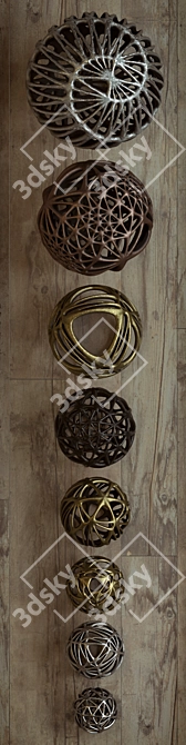 Elegant Metal Spheres for Interior and Exterior Décor 3D model image 2