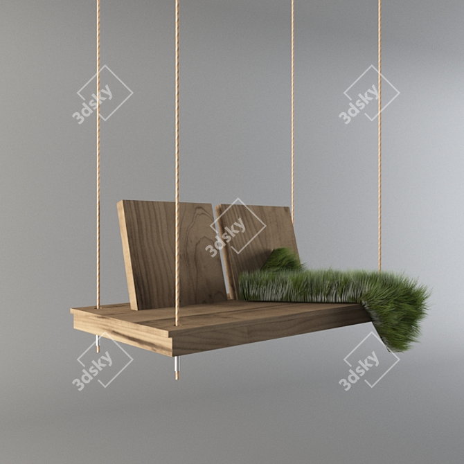 Rustic Wood Interior Swing 3D model image 1