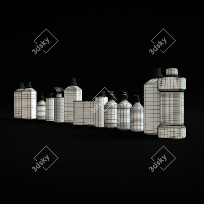 Complete Bathroom Cleaning and Care Set 3D model image 2