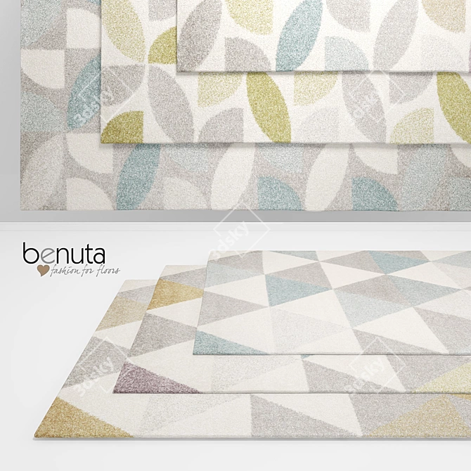 Benuta Pastel Geomet and Mosaik Rugs 3D model image 1