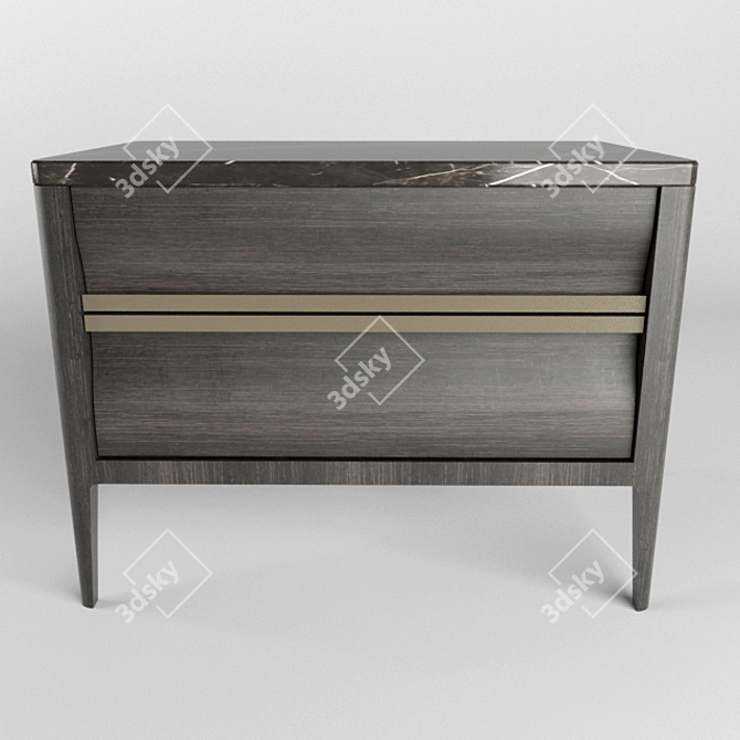 Oslo Curve Bedside Table 3D model image 2