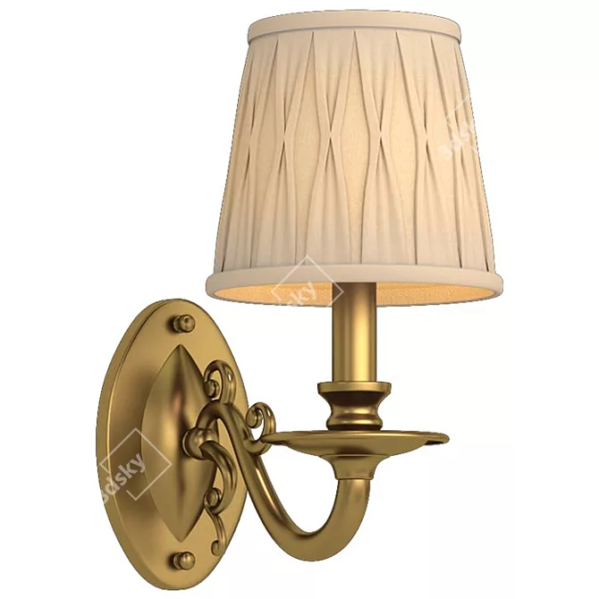 Newport Brass Sconce: Satin Bronze with Beige Shade 3D model image 1