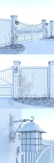 Exterior Essentials Set: Gates, Fence, Lighting 3D model image 3