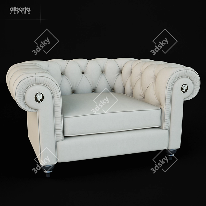 Alberta Alfred: Modern Chesterfield Armchair 3D model image 1