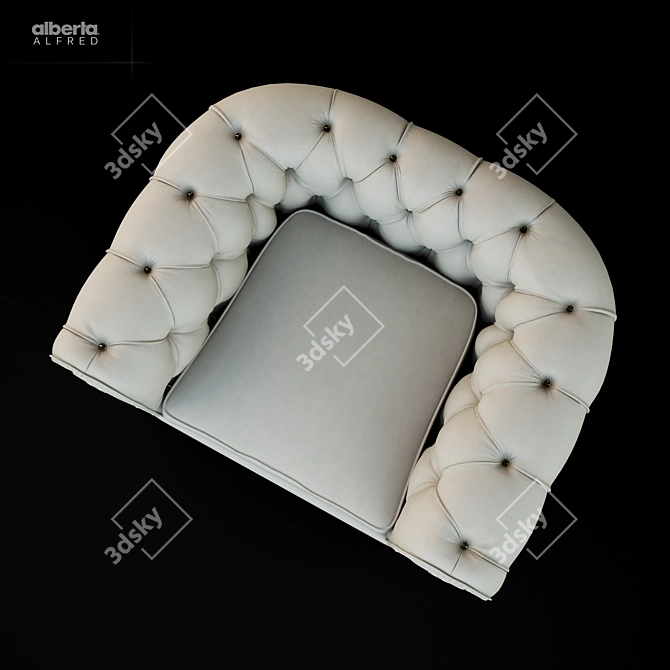 Alberta Alfred: Modern Chesterfield Armchair 3D model image 3