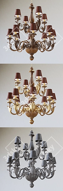 Silvano Grifoni Chandelier: Elegant 12-Light Lighting Fixture 3D model image 3