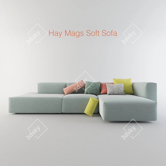Hay Mags Soft Sofa: Sleek and Versatile 3D model image 1