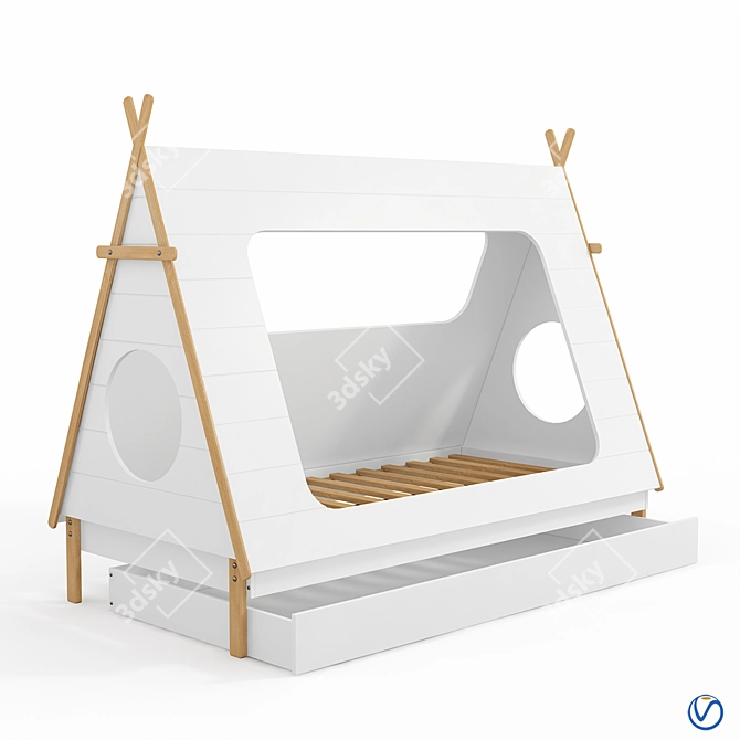 Ooke Bed Wigwam Tent: Cozy, Stylish and Spacious 3D model image 1