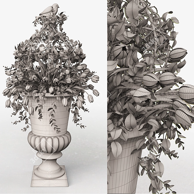 Classic Tulip Vase 3D model image 3