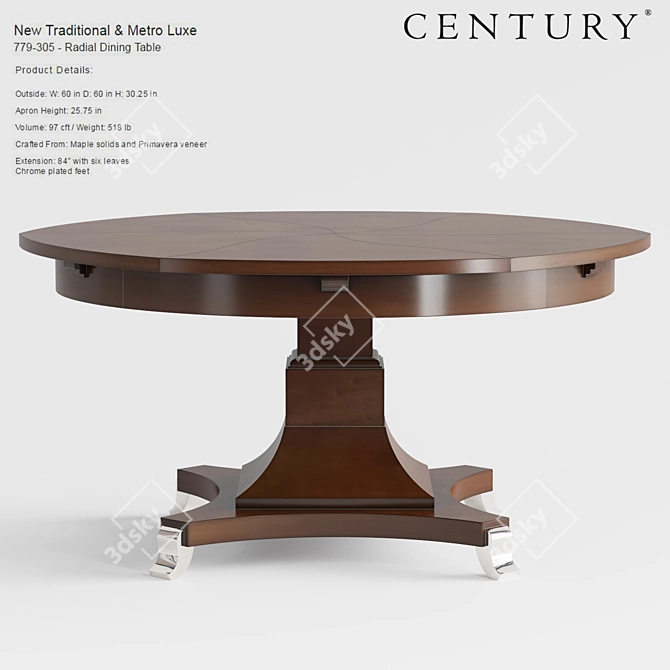 Century Metro Luxe Radial Dining 3D model image 1