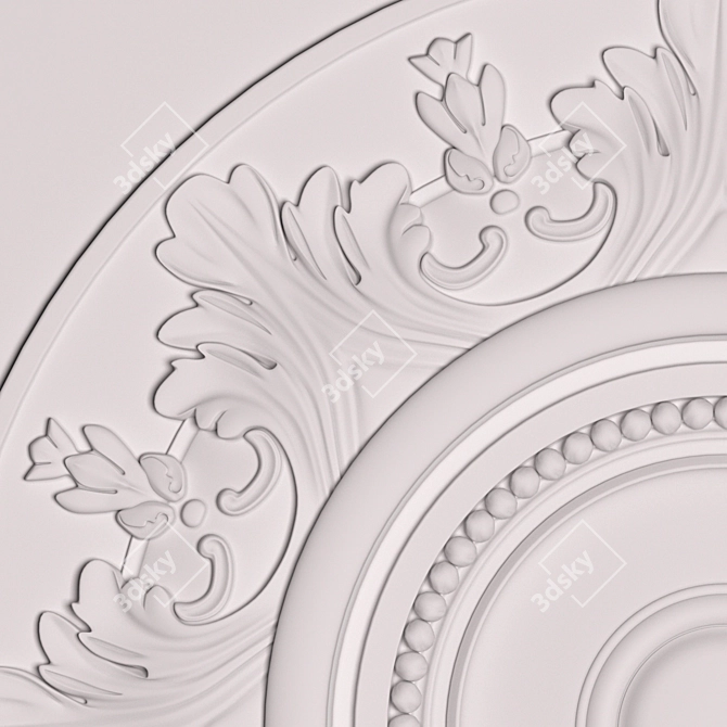 Elegant Ceiling Rose - Orac Decor 3D model image 2