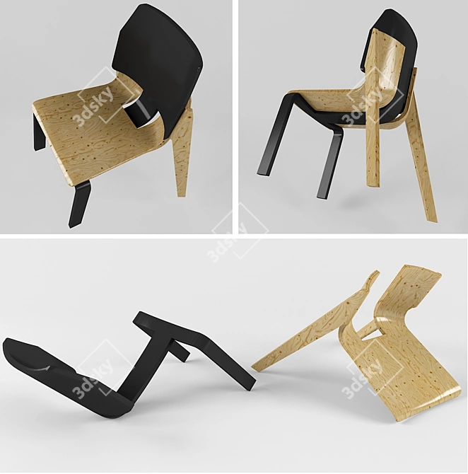 Puzzle Chair: Innovative Design! 3D model image 2