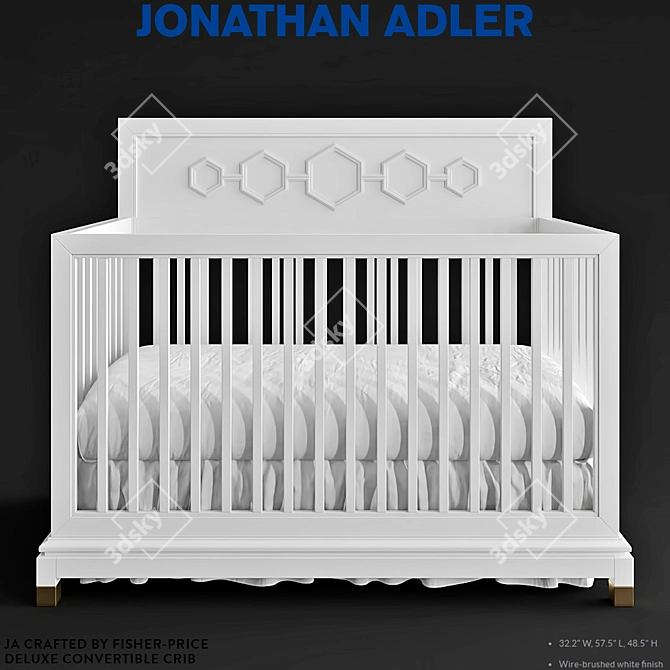 Adler-Fisher Deluxe Convertible Crib 3D model image 1