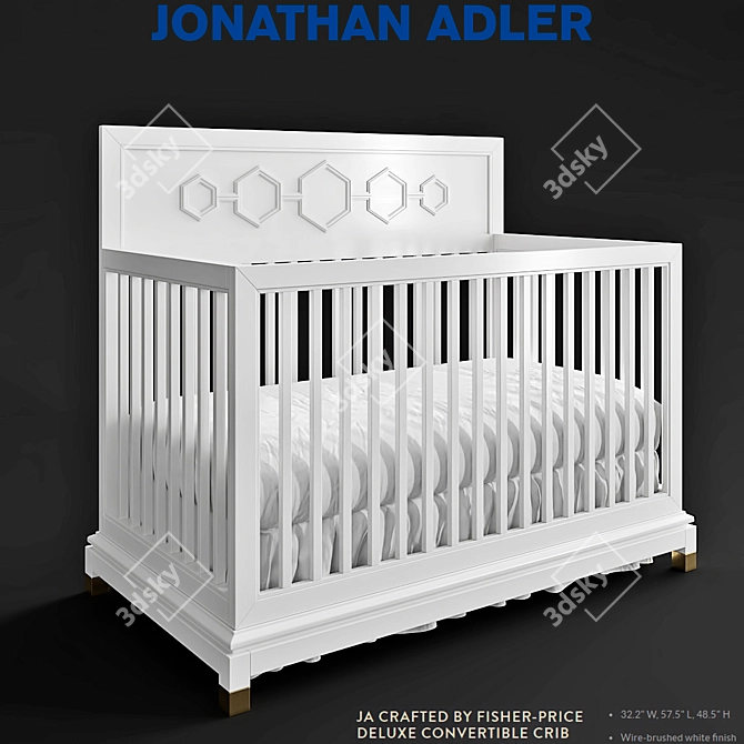 Adler-Fisher Deluxe Convertible Crib 3D model image 2