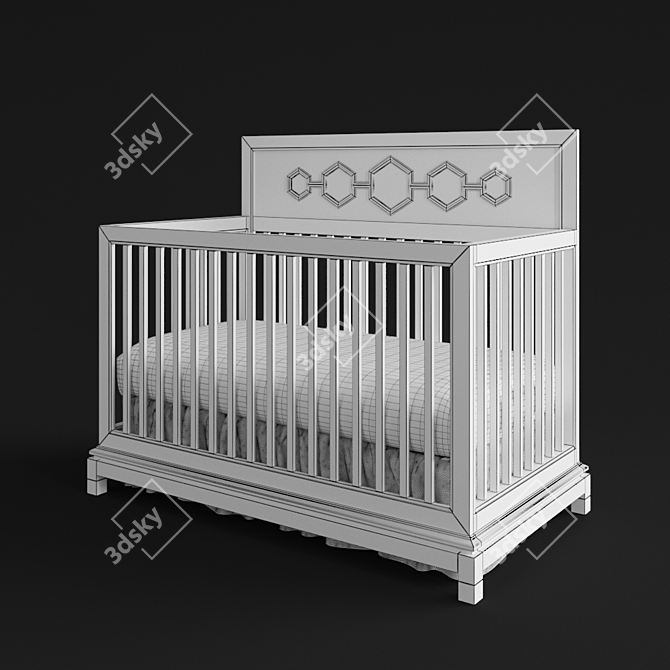 Adler-Fisher Deluxe Convertible Crib 3D model image 3