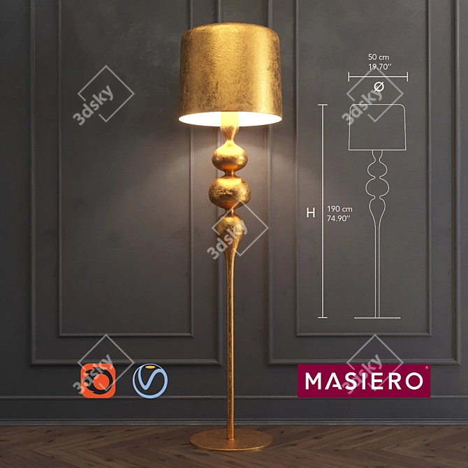 Elegant Masiero EVA Floor Lamp 3D model image 1