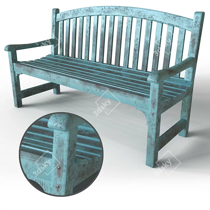 Elegant Wicker Park Bench 3D model image 1