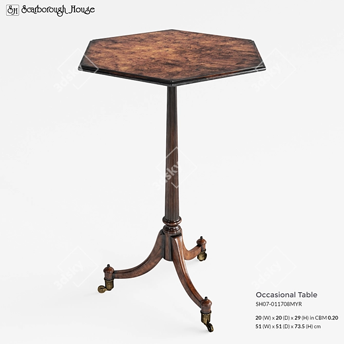 Elegant Scarborough House Occasional Table 3D model image 1