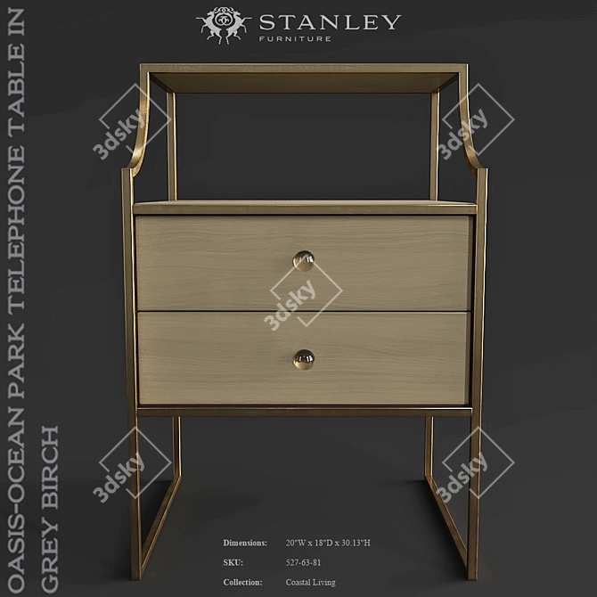 Coastal Charm Meets Function: Stanley Furniture's Ocean Park Telephone Table 3D model image 1