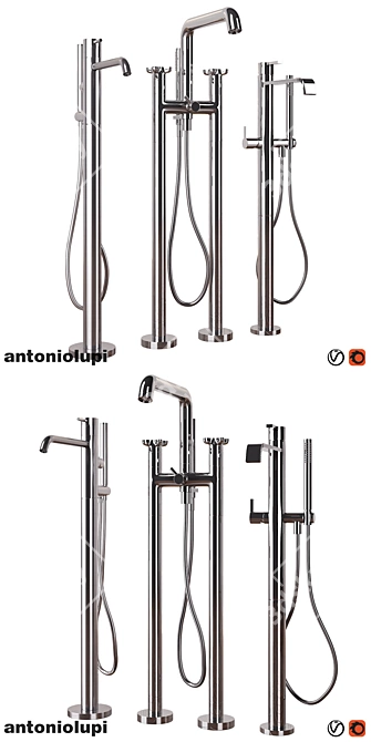 Antonio Lupi Ayati Timbro Bikappa: Elegant Chrome Bath Tap Collection 3D model image 2