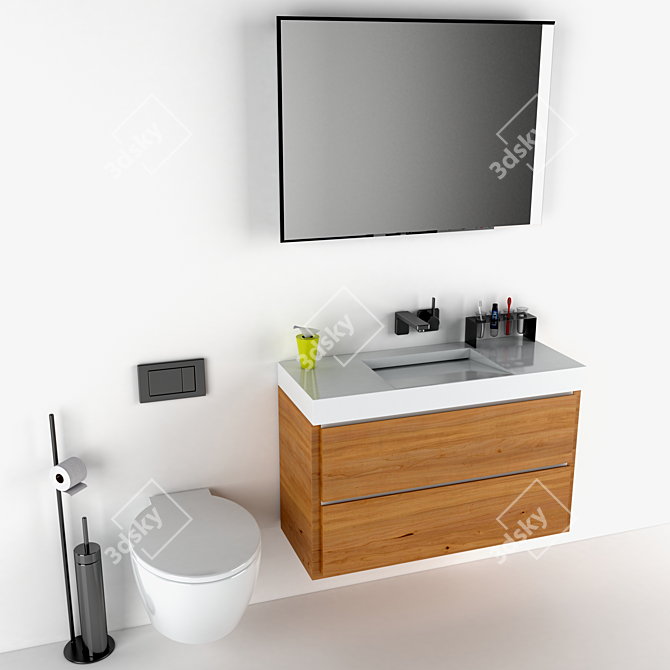 Corian Bathroom Set 3D model image 3