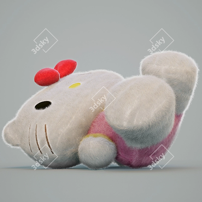 Cute Hello Kitty Plush Toy 3D model image 3