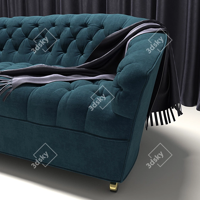 Elegant Tufted Sofa: Luxury for Interiors 3D model image 2